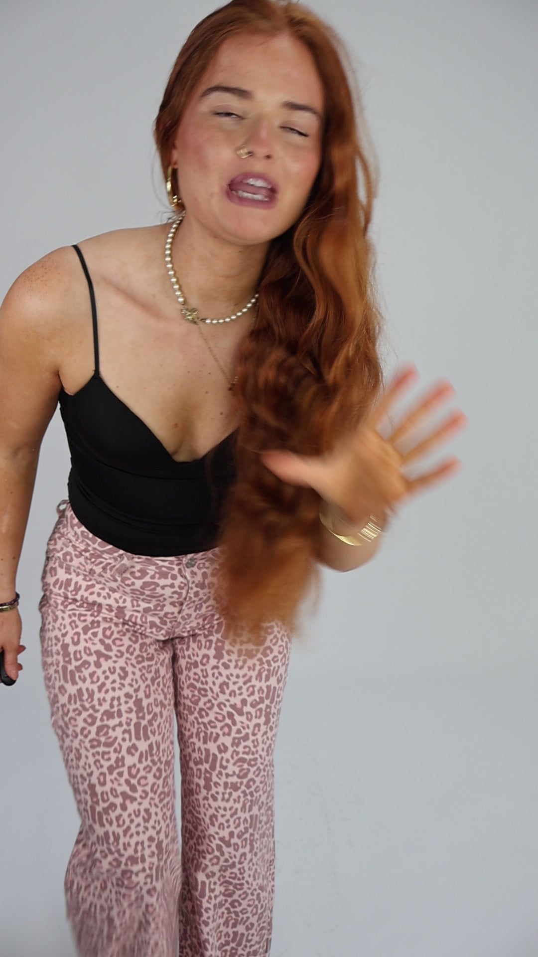 Lily Pink Leopard Dad Fit Denim