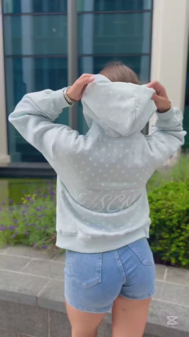 Billie Blue polka hoodie 80% cotton